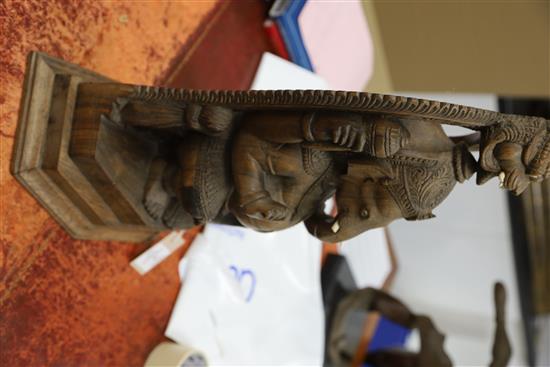 A late 19th century Indian rosewood figure of Ganesh, H.